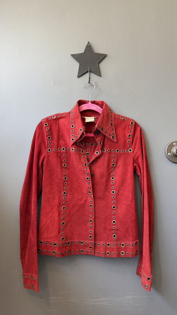 Vintage Suede Grommet Jacket