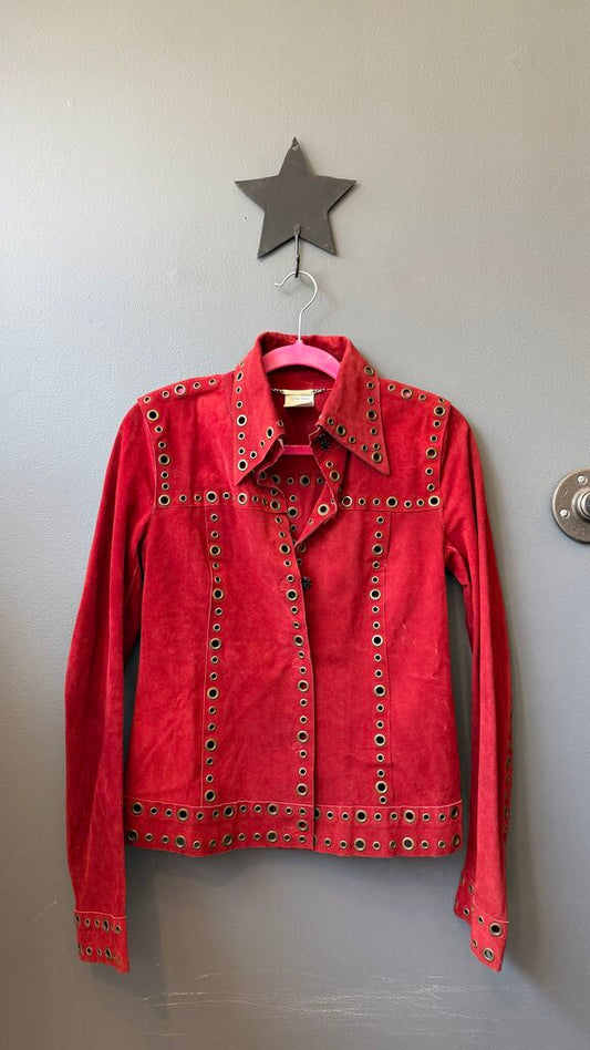 Vintage Suede Grommet Jacket