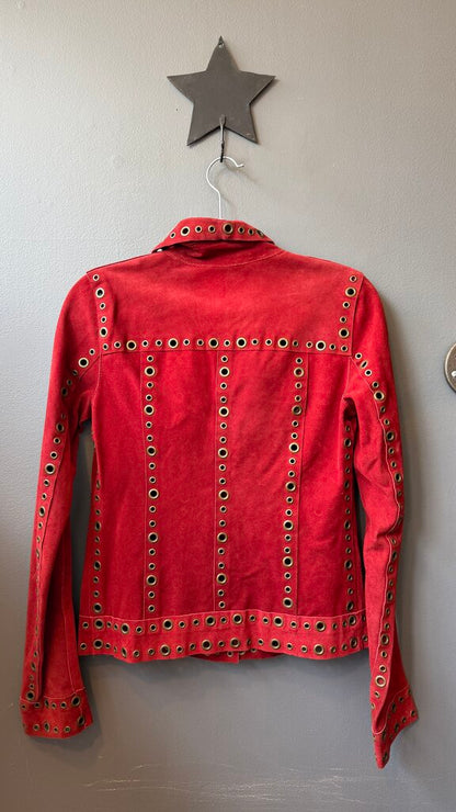 Vintage Suede Grommet Jacket