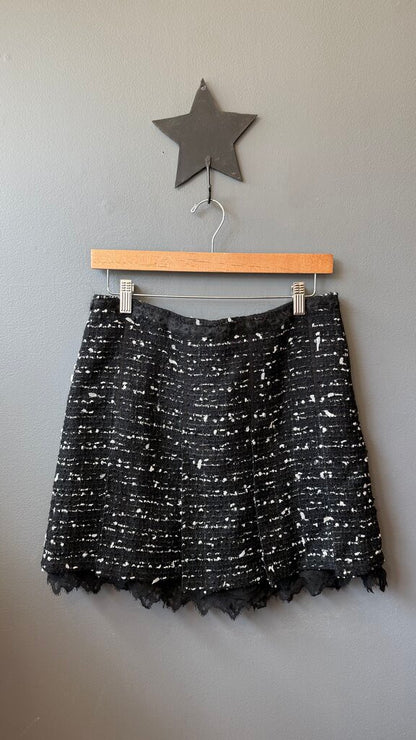Tweed Pleated Mini Skirt