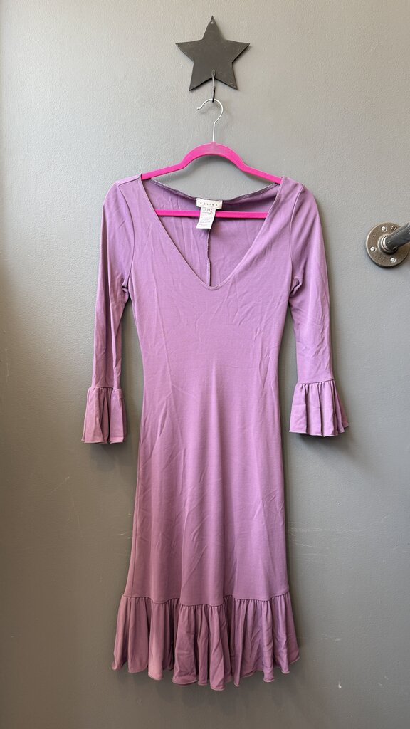 Ruffle Hem Jersey Midi Slip Dress