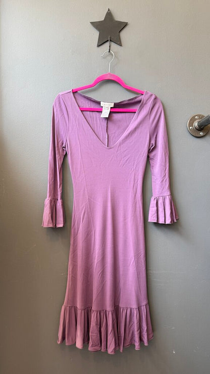 Ruffle Hem Jersey Midi Slip Dress