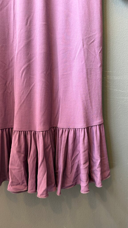 Ruffle Hem Jersey Midi Slip Dress