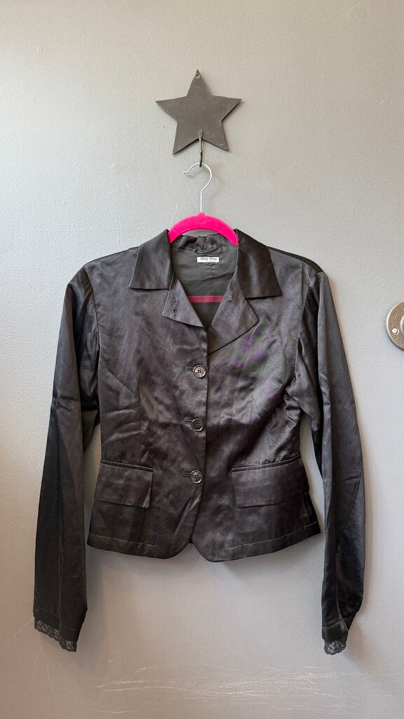 Satin Silk Lace Underlay Jacket