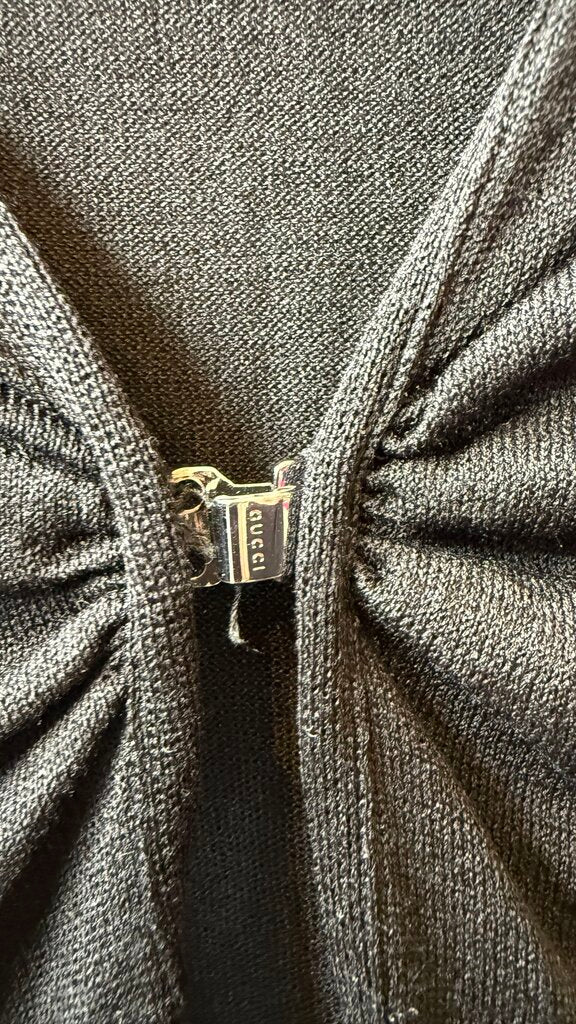 Silk Knit Clasp Cardigan Sweater