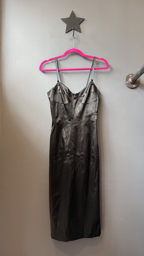 Satin Hook Eye Back Sheath Dress