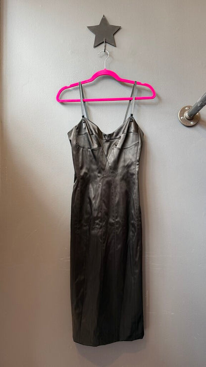 Satin Hook Eye Back Sheath Dress