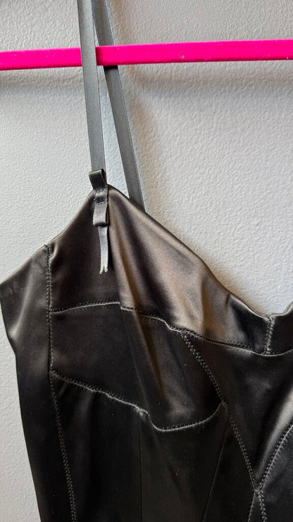 Satin Hook Eye Back Sheath Dress