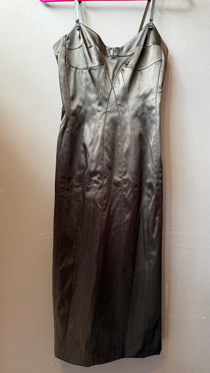 Satin Hook Eye Back Sheath Dress
