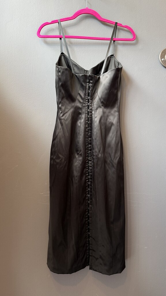 Satin Hook Eye Back Sheath Dress