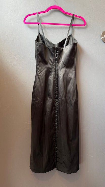 Satin Hook Eye Back Sheath Dress