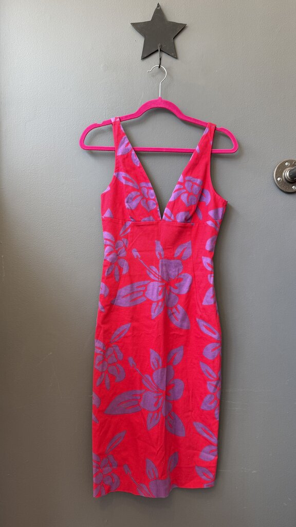 Hawaiian Print Sheath Dress