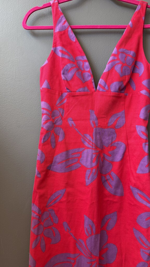 Hawaiian Print Sheath Dress