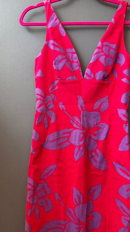 Hawaiian Print Sheath Dress