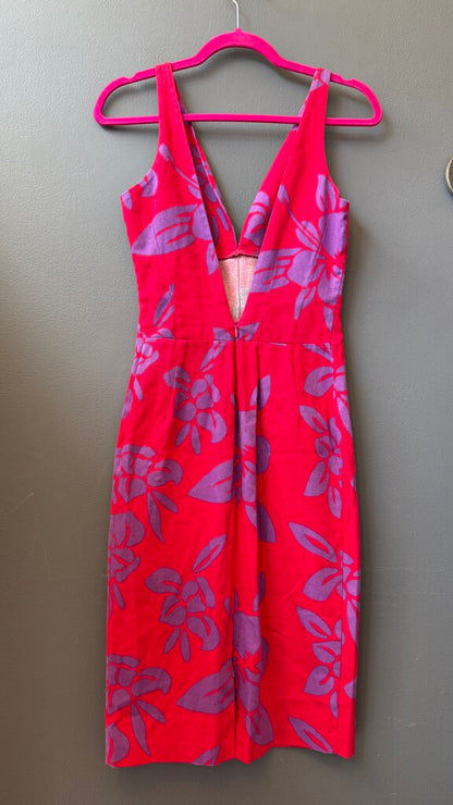 Hawaiian Print Sheath Dress