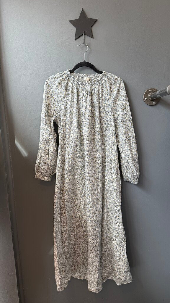 Cotton Smock Neck Maxi Dress