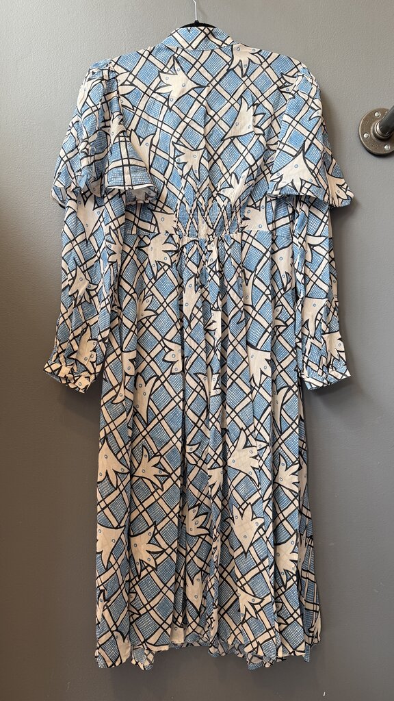 Celia Birtwell Flutter Sleeve Pussy Bow Midi Dress