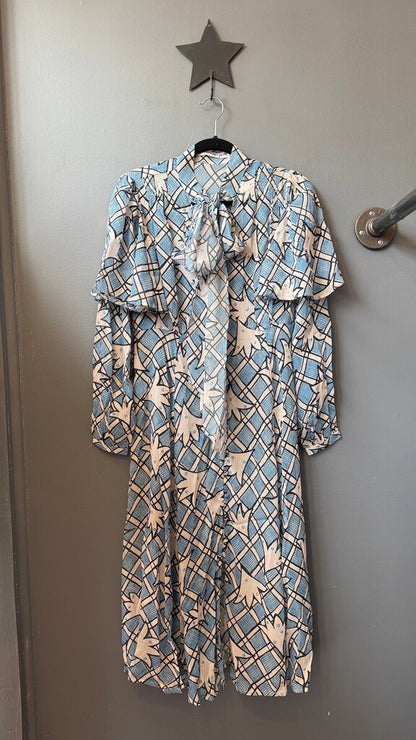 Celia Birtwell Flutter Sleeve Pussy Bow Midi Dress