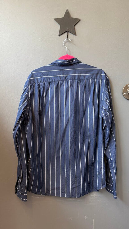 Lace Pocket Stripe Shirt