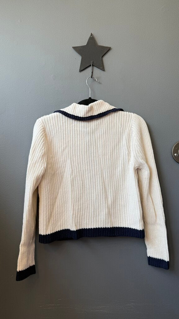 Ribbed Gold Button Cardigan Sweater