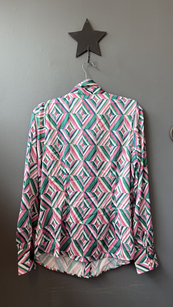 Satin Stripe Pussy Bow Blouse