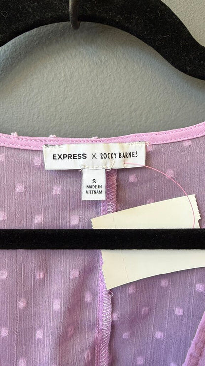 Swiss Dot Button Front Sheer Maxi Dress