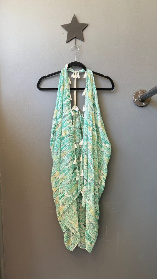 Leaf Print Rope Coverup