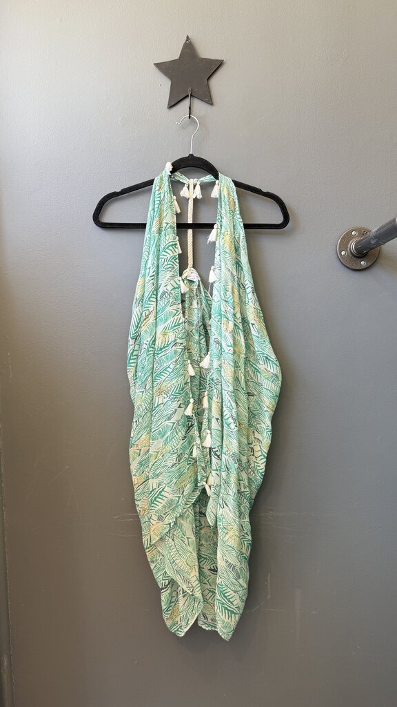 Leaf Print Rope Coverup