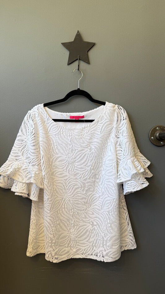 Lace Ruffle Sleeve Top