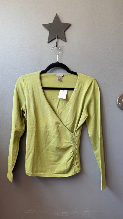 Petite Wrap Button Front Sweater