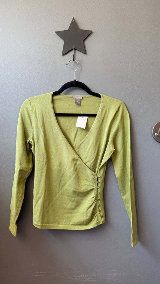 Petite Wrap Button Front Sweater