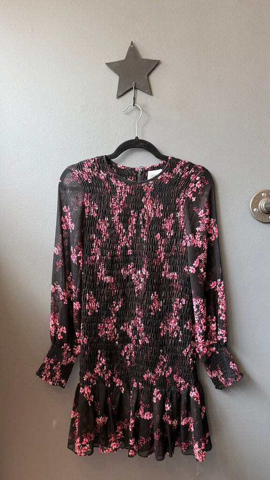 Smocked Sheer Floral Dress
