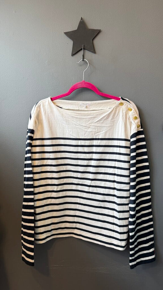 Multi Stripe Boatneck Longsleeve TShirt