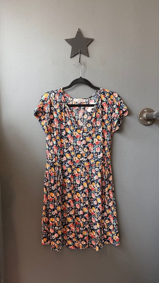 Floral Drawstring Waist Dress