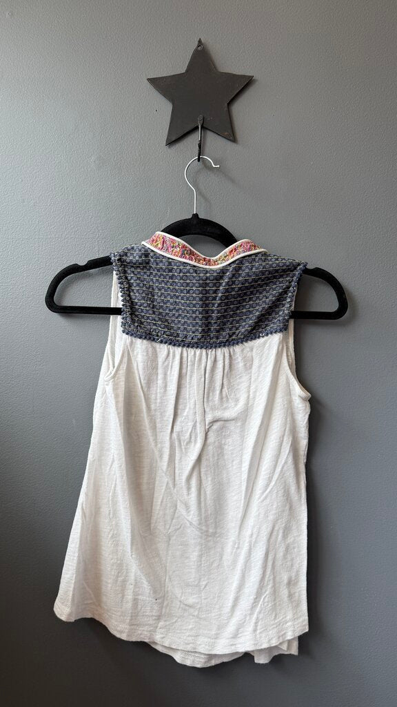 Embroidered Yoke Tank Top