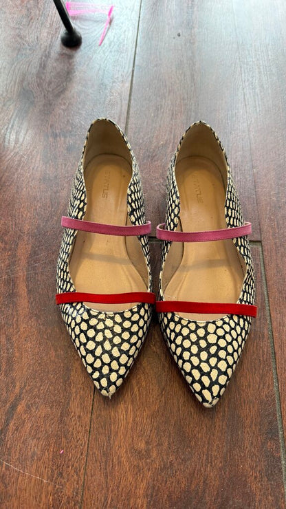 Dot Pointed Mary Jane Flats