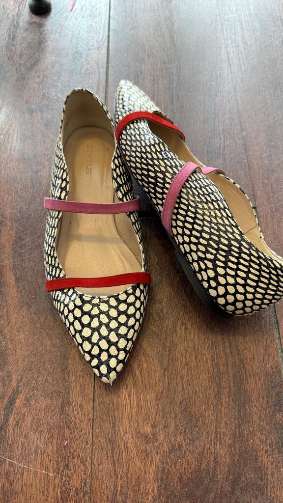 Dot Pointed Mary Jane Flats