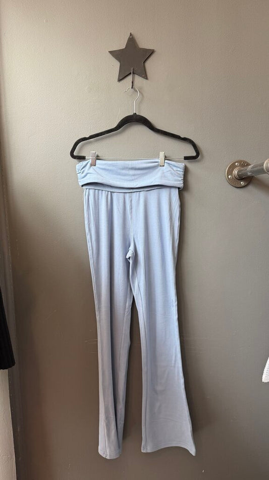 Foldover Sueded Yoga Pants