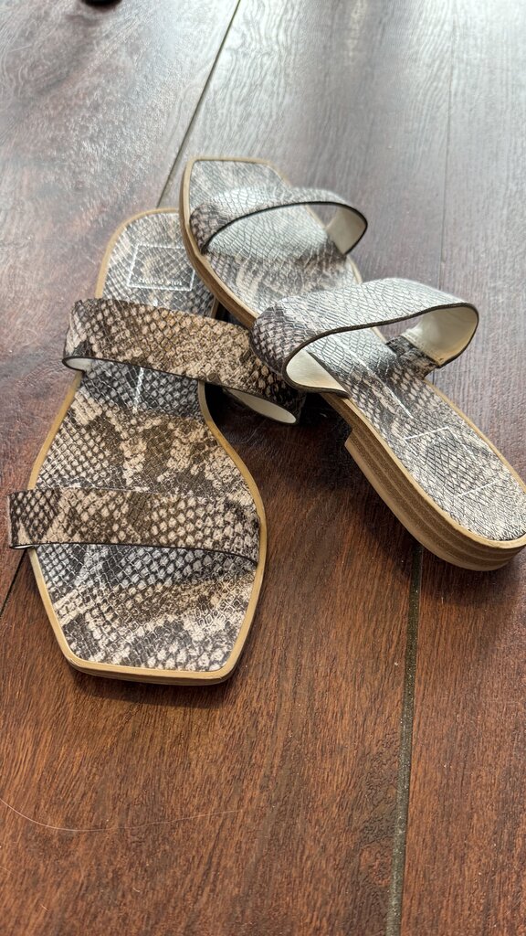 Square Toe Python Print Slide Sandals