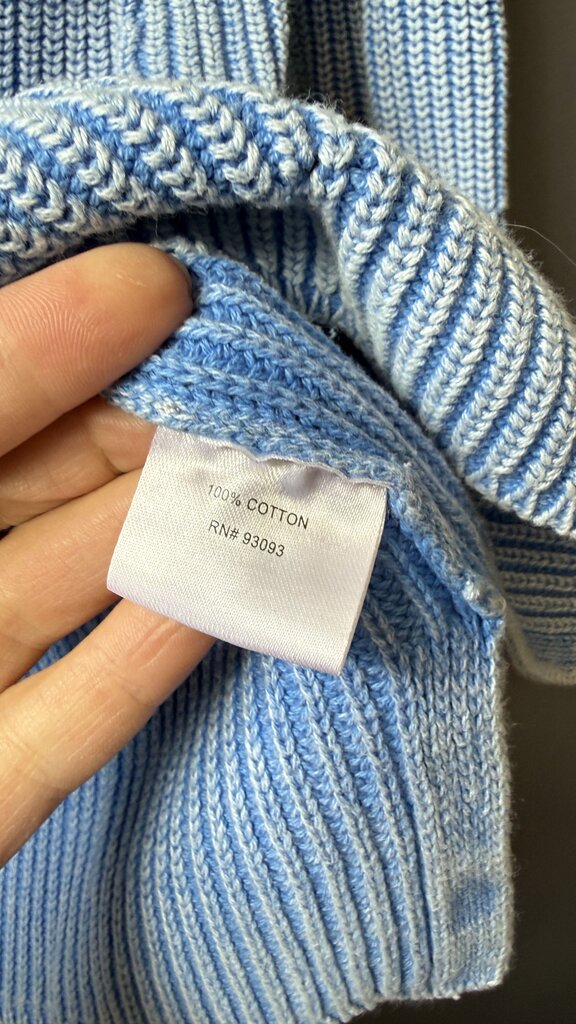 Cotton Ribbed Vneck Sweater