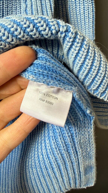Cotton Ribbed Vneck Sweater