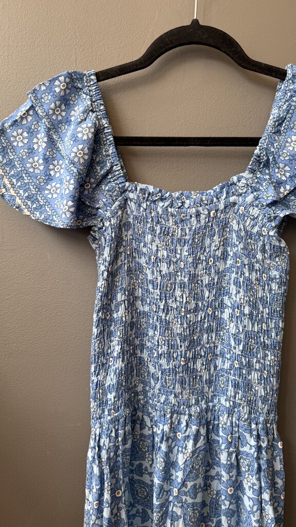 Smocked Floral Midi Dress