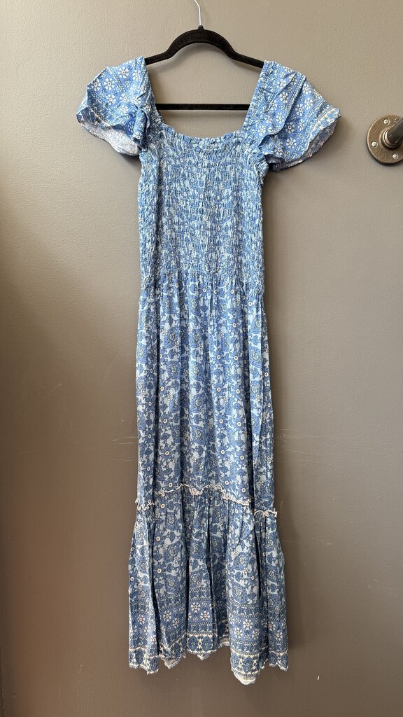 Smocked Floral Midi Dress