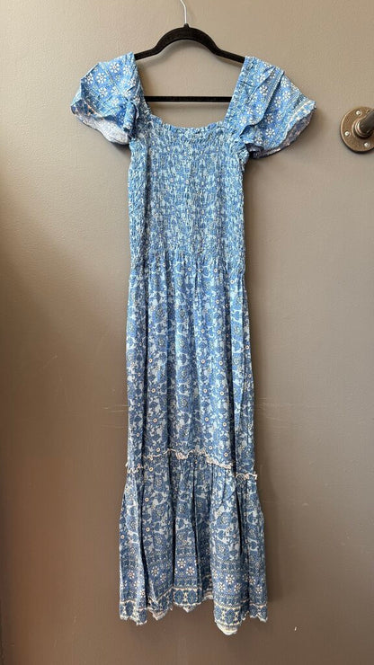 Smocked Floral Midi Dress