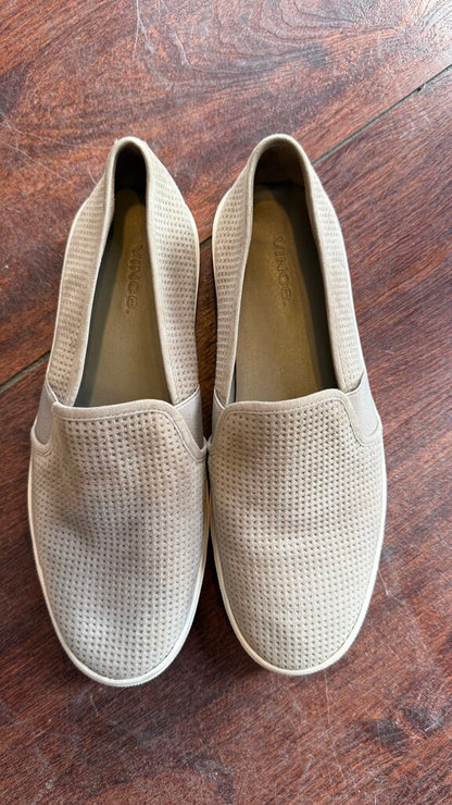Suede Perforated Slip On Sneakers