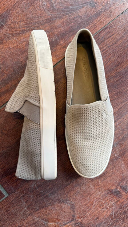 Suede Perforated Slip On Sneakers