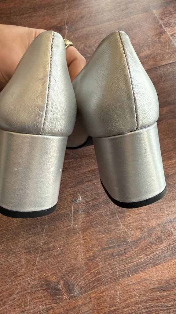 Silver Block Heels