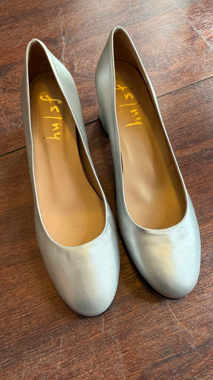 Silver Block Heels