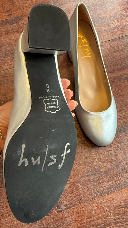 Silver Block Heels