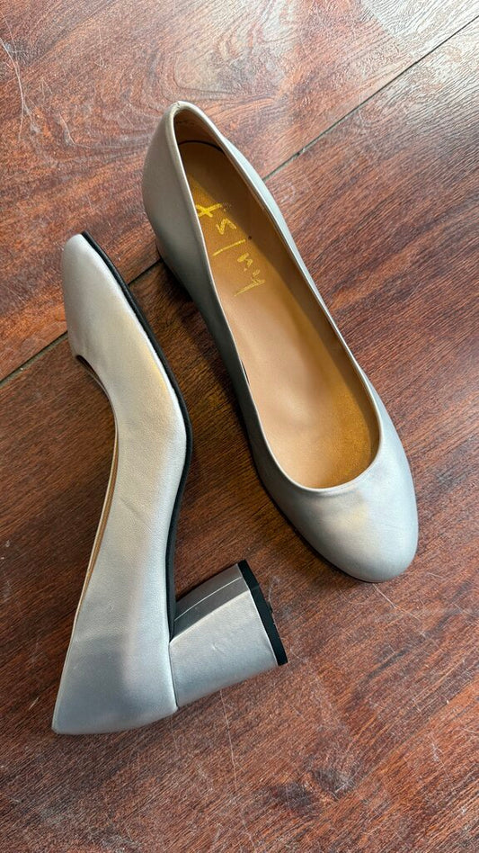 Silver Block Heels